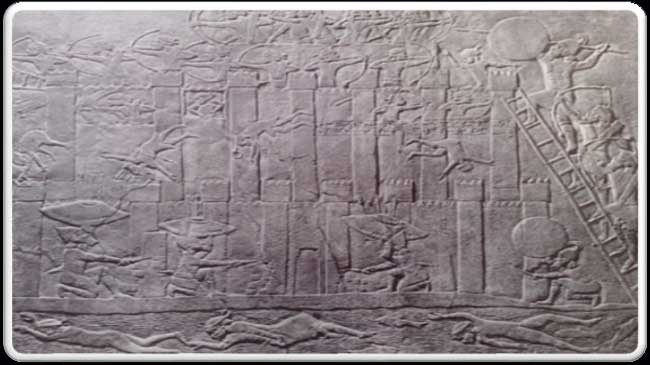 صحنه جنگ از کاخ آشور ناصرپال دوم در نمرود 1